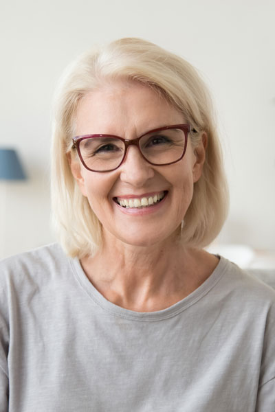 older woman smiling